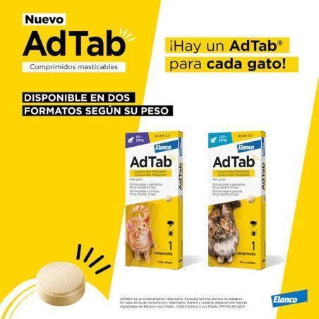 AdTab Gatos 2-8Kg - 3 comprimidos Pastillas Antiparasitarias