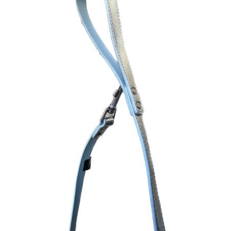 Correa Lisa de Piel con Hueso - Azul BF