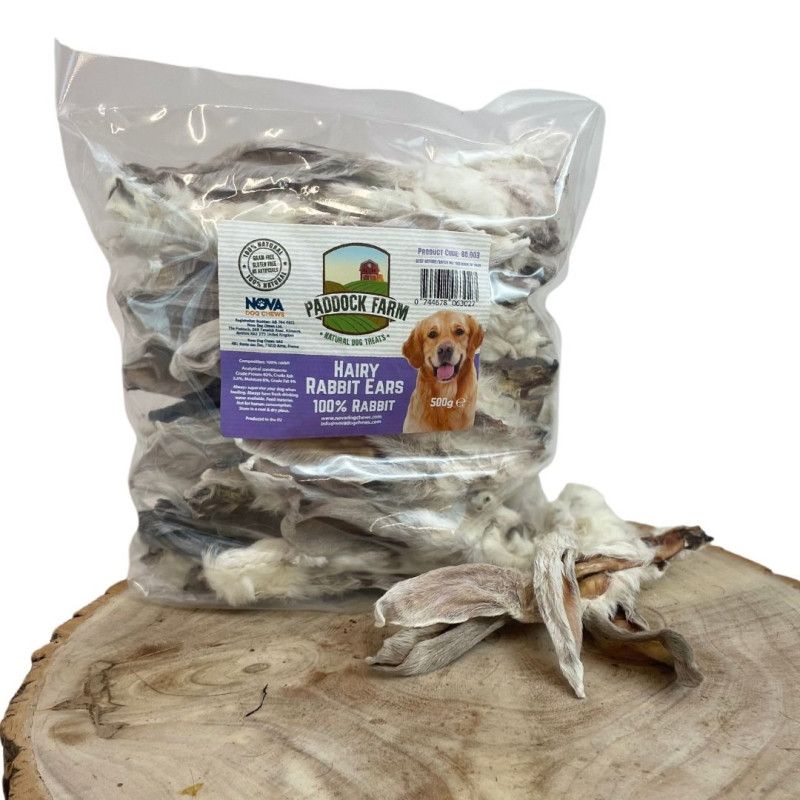 Orejas de Conejo Con Pelo 500 gr - Snack para Perros