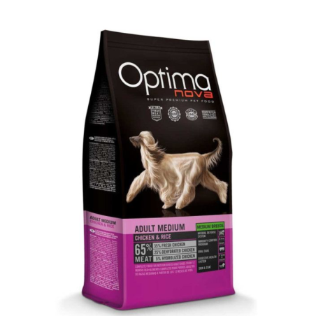 OPTIMA NOVA ADULT MEDIUM CHICKEN&RICE CON CARNE FRESCA