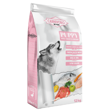 Carnivoro Puppy de Pato, Pavo y Pollo - Pienso para Perros 12Kg