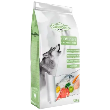 Carnivoro Complet de Pollo y Arroz - Pienso para Perros 12Kg