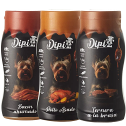 Pack 3 Salsas Dipi para Perros - Bacon, Pollo & Ternera | Natural