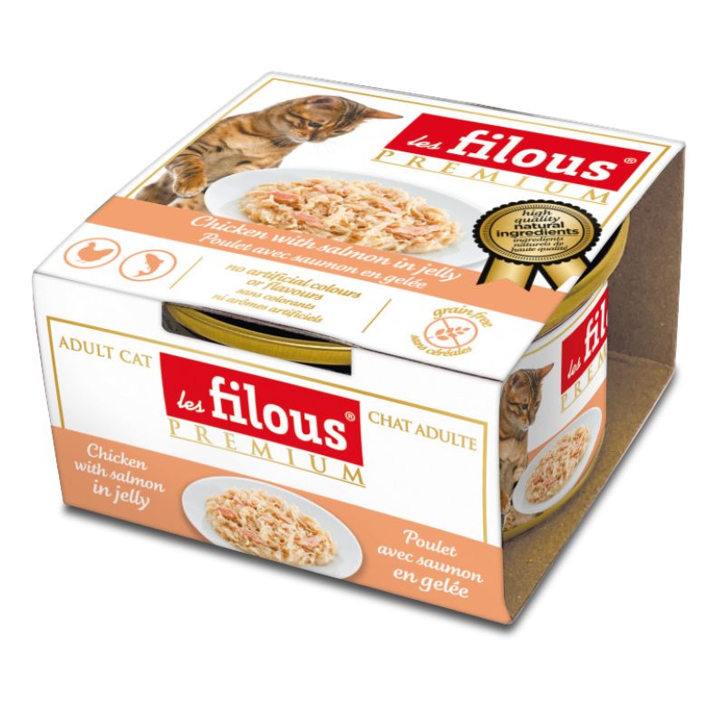 Lata Filous de Pollo y Salmón 85gr - Alimento Húmedo para Gatos