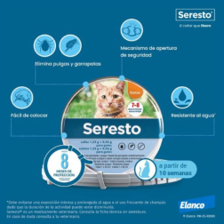 Collar Seresto para Gatos | 8 Meses Sin Pulgas y Garrapatas