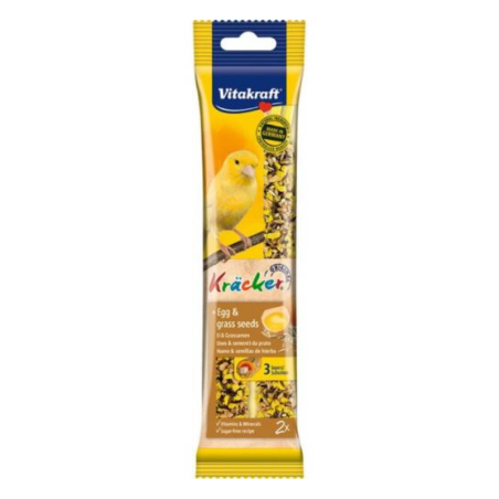 Vitakraft kracker Barritas de Huevo y Semillas para Canarios 2x54gr